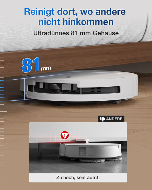 ECOVACS DEEBOT T50 Omni Saugroboter: 15.000 Pa, Heisswasser-Wischfunktion mit All-in-One Station