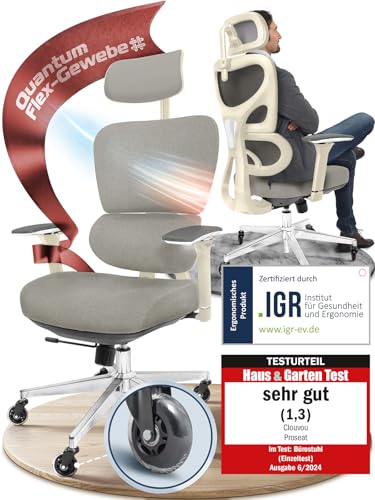 CLOUVOU MasterSeat Ergonomischer Bürostuhl: Testsieger, Individuell Anpassbar, Home Office & Gaming Stuhl
