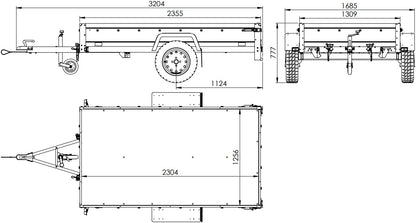 Unitrailer Tilting Hanger 230 with High Tarpaulin and Jockey Wheel