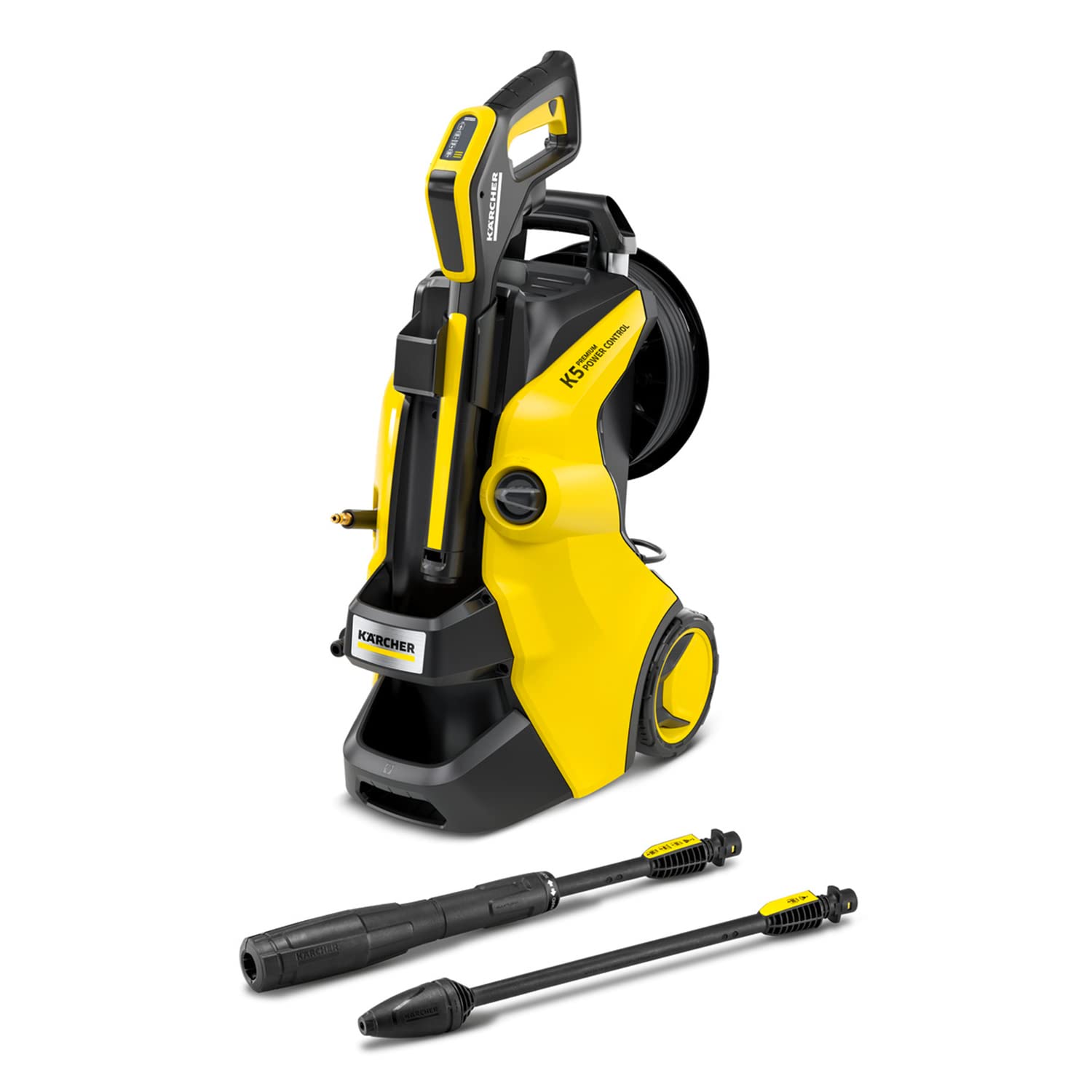Kärcher Hochdruckreiniger K 5 Compact Home, Druck: max. 145 bar, Durchfluss: max. 500 l/h, Flächenleistung: 40 m²/h, Wasserfilter, Gewicht: 12 kg, mit Flächenreiniger T 5, Stein- und Fassadenreiniger