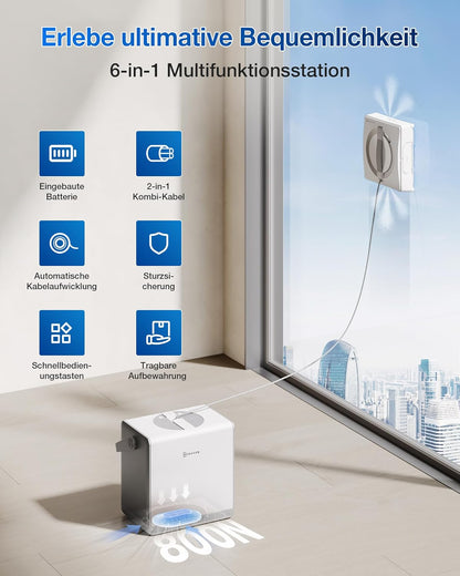 ECOVACS WINBOT W2 PRO Omni Intelligenter Fensterputzroboter mit 6-in-1 Station, Sprühdüsen