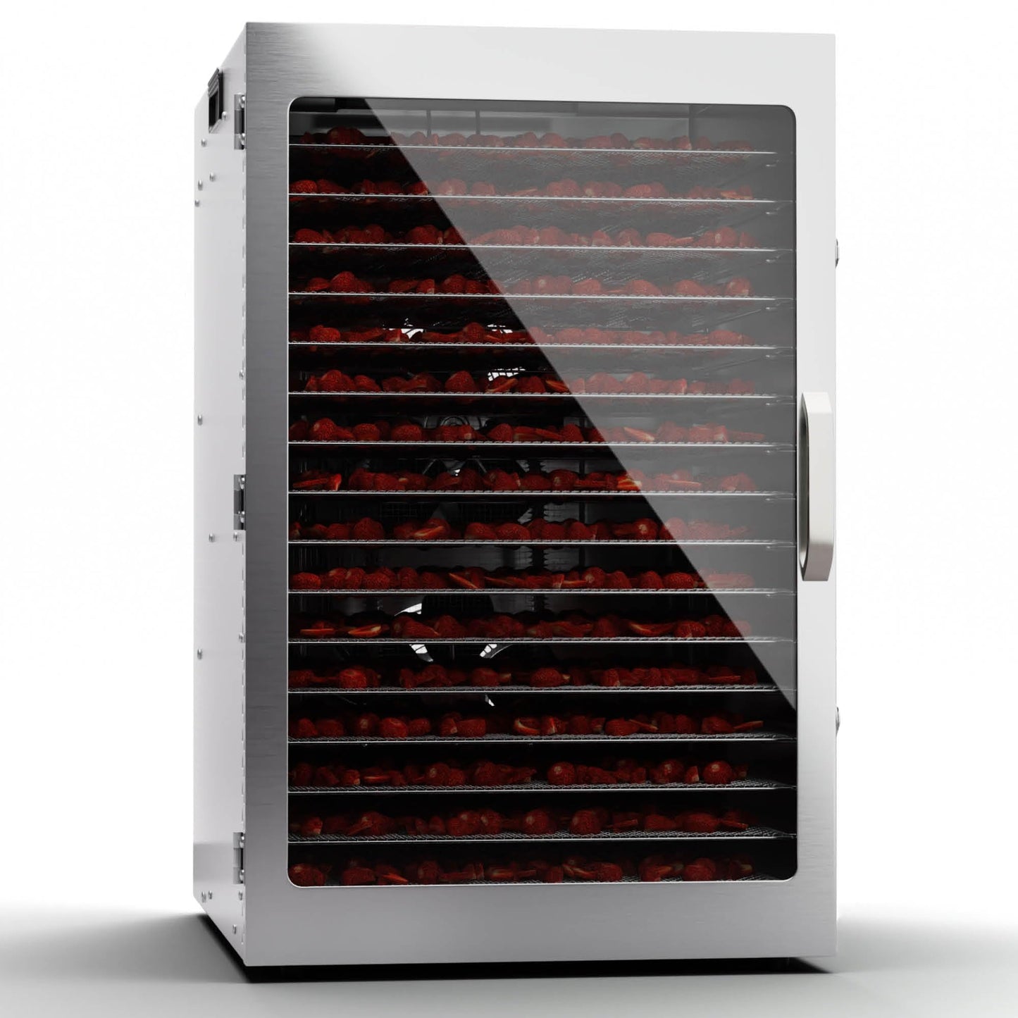 Klarstein Dörrgerät, Dörrautomat für Gemüse, Obst, Pilze & Fleisch, 1500W Edelstahl-Dörrautomat, Trockenautomat mit 16 Metallgitter, Dörrgerät mit 24H Timer & Touch-Display, Food Dehydrator