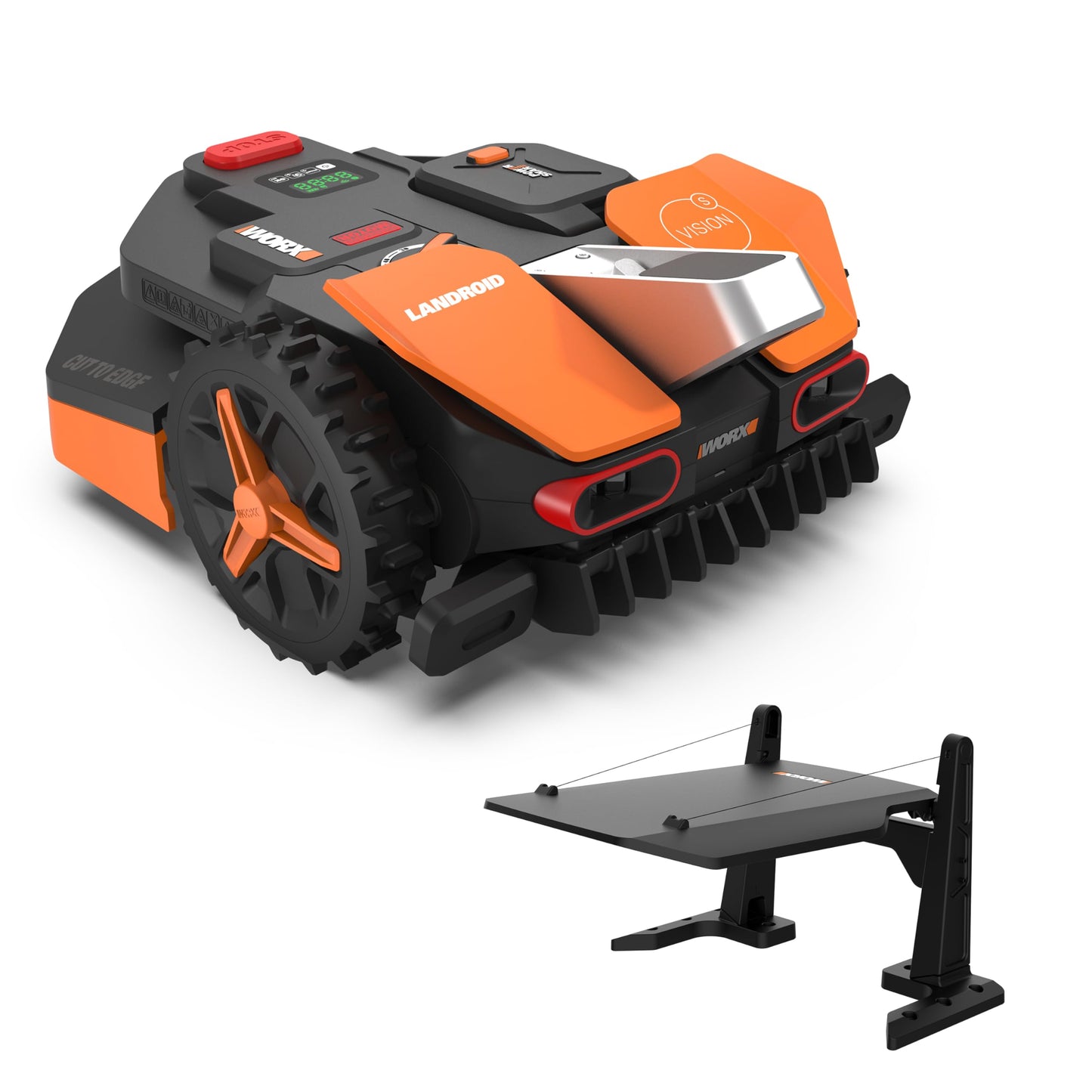 WORX Landroid Plus WR167E Mähroboter mit Begrenzungskabel für Gärten bis 700m² (AIA Navigation, App Steuerung, WLAN, Bluetooth und schwimmendem Mähwerk - max Steigung: 35%)