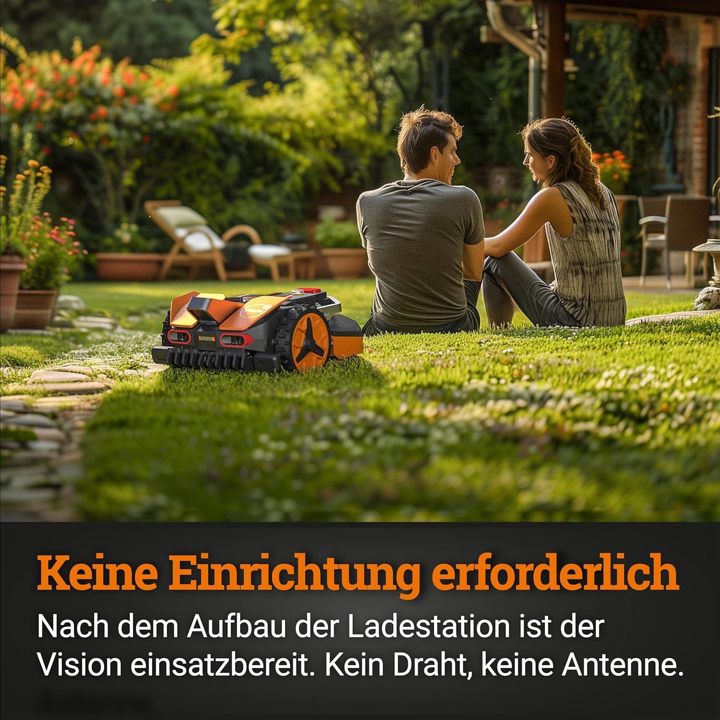 WORX Vision L1600 Mähroboter 1600 m² ohne Kabel, KI & Igelschutz